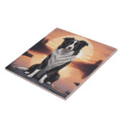 Border Collie Hund Fliese (Seite)