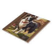Border Collie Hund Fliese (Seite)
