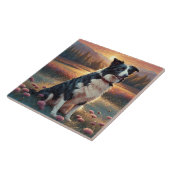 Border Collie Hund Fliese (Seite)