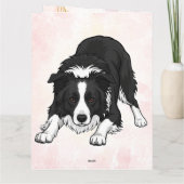 Border Collie Hund gefaltete Grußkarte Karte (Rückseite)