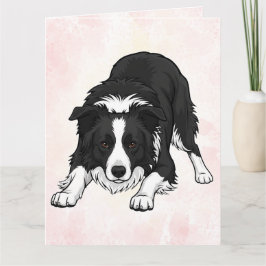 Border Collie Hund gefaltete Grußkarte Karte