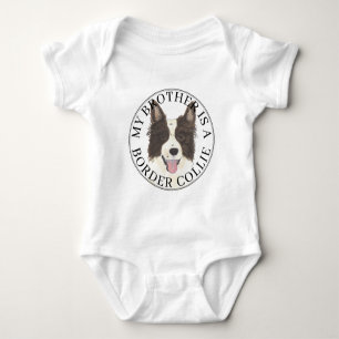 Border Collie Hund großer Bruder Baby Strampler