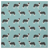 Border Collie Hund hellblau Stoff (Muster)