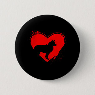 Border Collie Hund Herzform Valentine Hund Liebhab Button