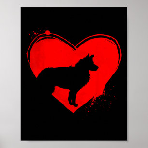Border Collie Hund Herzform Valentinstag Hunde Lie Poster