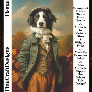 Border Collie Hund im Herbst DV9L Decoupage Seidenpapier