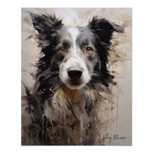 Border Collie Hund im Wind 001 - Yacobsen Deros Poster (Vorderseite)