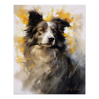 Border Collie Hund im Wind 004 - Yacobsen Deros Poster