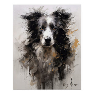 Border Collie Hund im Wind 005 - Yacobsen Deros Poster