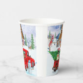 Border Collie Hund in Christmas Delivery LKW Schne Pappbecher (Rechts)