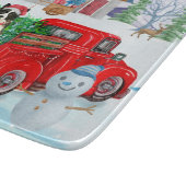 Border Collie Hund in Christmas Delivery LKW Schne Schneidebrett (Ecke)