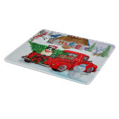 Border Collie Hund in Christmas Delivery LKW Schne Schneidebrett (Ecke)