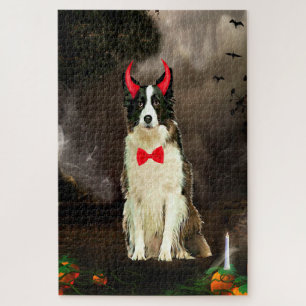 Border Collie Hund in Halloween Kostüm Puzzle
