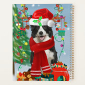 Border Collie Hund in Snow mit Weihnachtsgeschenke Planer (Rückseite)