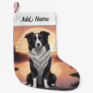 Border Collie Hund Kleiner Weihnachtsstrumpf