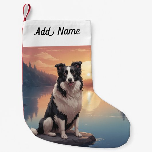 Border Collie Hund Kleiner Weihnachtsstrumpf (Vorderseite)