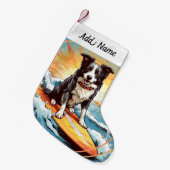 Border Collie Hund Kleiner Weihnachtsstrumpf (Vorderansicht (hängend))