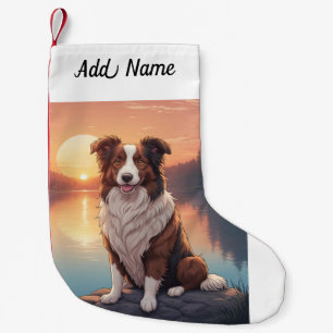 Border Collie Hund Kleiner Weihnachtsstrumpf