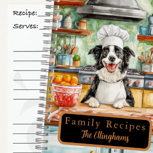 Border Collie Hund Koch Spiral Rezeptbuch Notizblock