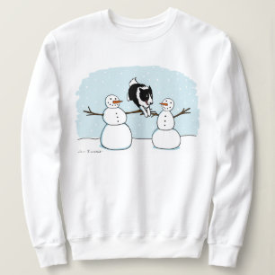 Border Collie-Hund mit Schneemännern in den Weihna Sweatshirt