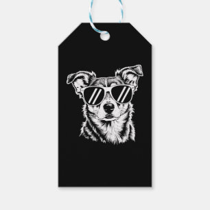 Border Collie Hund mit Sonnenbrille Vintage Hausti Geschenkanhänger