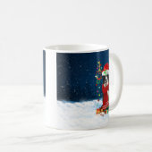 Border Collie Hund mit Weihnachtsgeschenken Kaffeetasse (VorderseiteRechts)