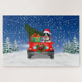 Border Collie Hund mit Weihnachtsgeschenken Puzzle (Horizontal)