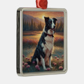 Border Collie Hund Ornament Aus Metall (Rechts)