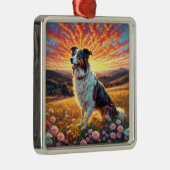 Border Collie Hund Ornament Aus Metall (Rechts)