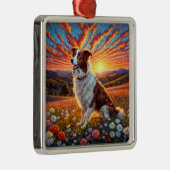 Border Collie Hund Ornament Aus Metall (Rechts)