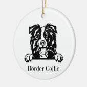 Border Collie Hund Personalisierte Haustiere Ornam Keramik Ornament (Links)