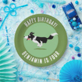 Border Collie Hund personalisierter Geburtstag Car Pappteller (Party)