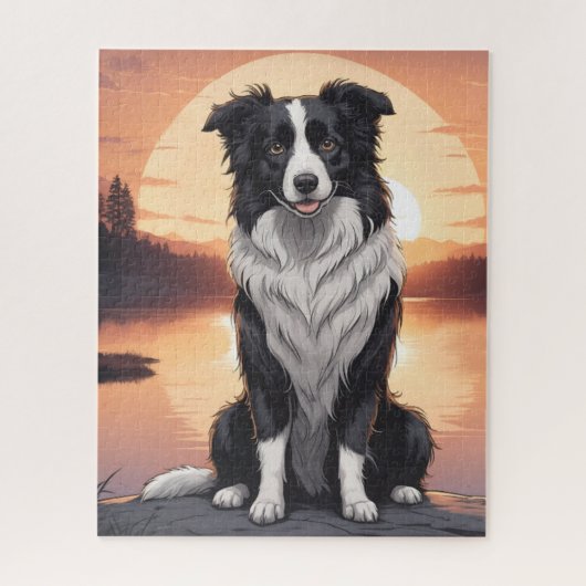 Border Collie Hund Puzzle (Vertikal)