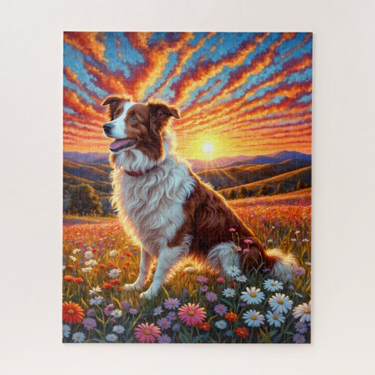 Border Collie Hund Puzzle (Vertikal)