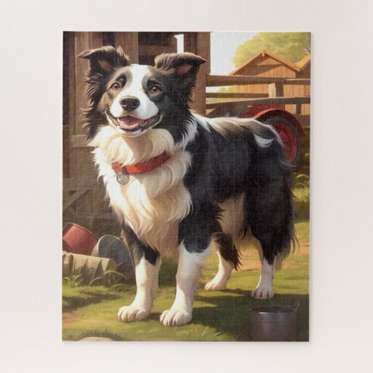 Border Collie Hund Puzzle (Vertikal)