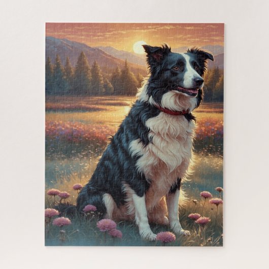 Border Collie Hund Puzzle (Vertikal)