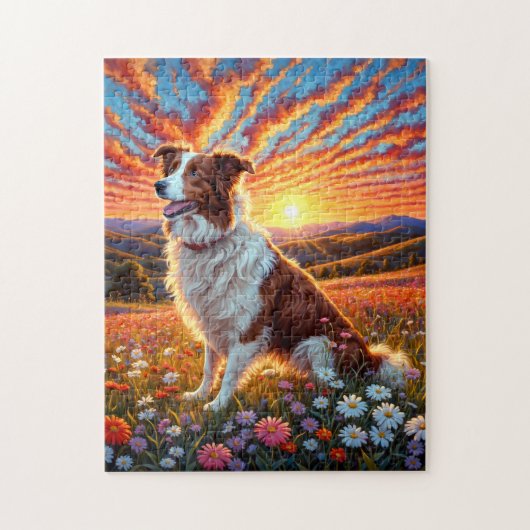 Border Collie Hund Puzzle (Vertikal)