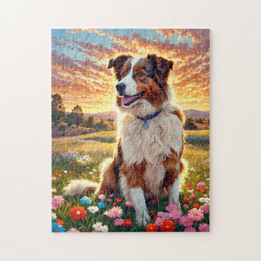 Border Collie Hund Puzzle (Vertikal)