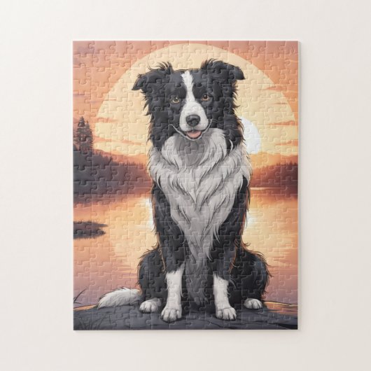 Border Collie Hund Puzzle (Vertikal)