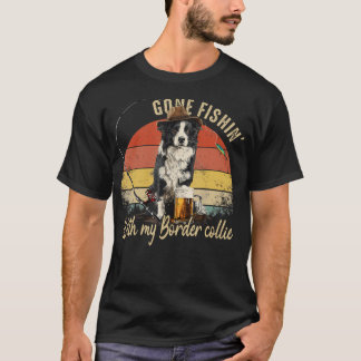 Border Collie Hund Retro Vintage Vatertag Lustig T-Shirt