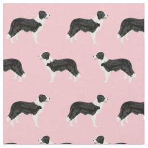 Border Collie Hund rosa Stoff