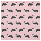 Border Collie Hund rosa Stoff (Muster)