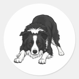 Border Collie Hund Runder Aufkleber
