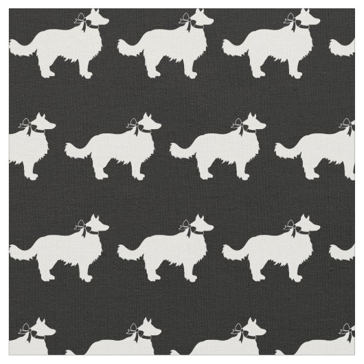 Border Collie Hund Silhouette Haustier Stoff (Nahaufnahme)