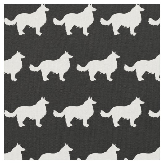 Border Collie Hund Silhouette Haustier Stoff (Nahaufnahme)