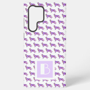 Border Collie Hund Süße Lila Silhouette Monogramm Samsung Galaxy Hülle