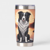 Border Collie Hund Thermobecher (Rückseite)