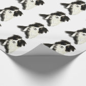 Border Collie Hund Tier Geschenkpapier (Ecke)