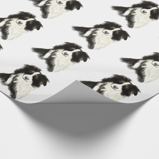 Border Collie Hund Tier Geschenkpapier (Ecke)