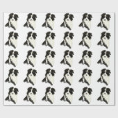 Border Collie Hund Tier Geschenkpapier (Flach)